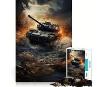 Le Char Tiger en Action Puzzle de 1000 pièces pour Adultes Jeu de réflexion Amusant et décontracté Découpe de précision Cadeau Artistique 38x52cm