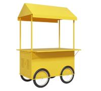 Le Chariot de nourriture avec auvent à roues verrouillables Support commercial pour marchés et événements Idéal pour la présentation des aliments et des aliments de rue (Noir)
