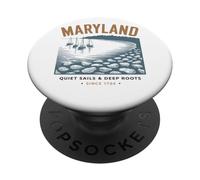 Le charme du bord de mer du Maryland depuis 1788 PopSockets PopGrip Adhésif