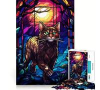 Le Chat Anggora Nuit Sauvage Puzzle 1000 Pièces Activité à la Maison Motif à Assembler Cadeau Parfait 38x26cm