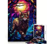 Le Chat Anggora Nuit Sauvage Puzzle 1000 Pièces Activité à la Maison Motif à Assembler Cadeau Parfait 38x26cm