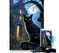 Le Chat au Regard Hanté Puzzle de 1000 pièces pour Adolescents Stimule la mémoire Activité à la Maison Motif à Assembler 38x26cm
