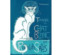 Le Chat Blanc De Rodolphe Salis White Black Cat Art Print Canvas Premium Wall Decor Poster Mural Mur Déco Affiche