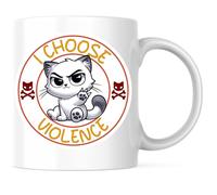 Le Chat Choisit La Violence - Mème Du Chat Grincheux - Sarcastique Tasse À Café Drôle Tasses Pratiques Tasse Pour Homme Chocolat Chaud Famille 330Ml