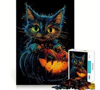 Le Chat Citrouille Puzzle de 1000 Pièces pour Adultes Cadeau Renforcement des Liens Moments de sérénité Qualité supérieure Vœux du Père Noël 50x75cm