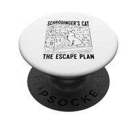Le Chat de Schrödinger : Le Plan d'évasion | Physique quantique PopSockets PopGrip Adhésif