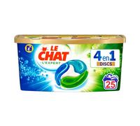 Le Chat Discs - L'Expert - Lessive en Capsules - 4 en 1 - Efficacité Complète - Recy t Recyclable - 75 Lavages (Lot de 3 x 25 doses)