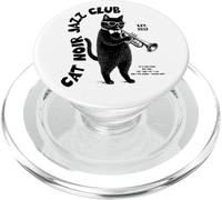 Le Chat du Cat Noir Jazz Club Joue de la Trompette PopSockets PopGrip pour MagSafe