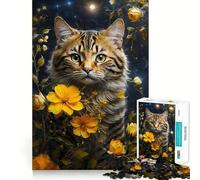 Le Chat et Les Pissenlits Puzzle de 1000 pièces pour Adolescents Jeu de réflexion et de complicité Découpe de précision Pièce de Collection Artistique 38x26cm