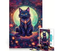 Le Chat Fantaisiste Puzzle de 1000 pièces pour Adolescents Jeu de réflexion Stimulant Passe-Temps Calme Découpe précise Joli Cadeau 50x75cm