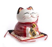 LE CHAT JAPONAIS QUI INVITE - Statuette Maneki Neko Porte Bonheur