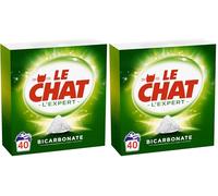 Le Chat L'Expert Bicarbonate - Lessive en Poudre - 40 Lavages (2.600kg) - Lessive au Bicarbonate - Blanc et Couleurs (Lot de 2)