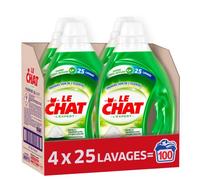 Le Chat L'Expert Bicarbonate - Lessive liquide - 100 lavages (4 x 1.25L) - Lessive efficace même à froid - Lessive linge blanc et coloré