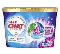 LE CHAT -L'Expert -Disc 4en1 - Parfum Longue Durée - Sans Conservateurs - Dissolution Rapide -Ingrédients Sélectionnés avec Soin -Efficace à Froid -Respect des Fibres - Efficacité Le Chat -25 Capsules