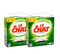 Le Chat - L'Expert - Lessive en Poudre au Bicarbonate - Efficacité Pure - Enrichi en ingrédients actifs d'origine naturelle - Boite en papier carton recyclable - 80 Lavages (Lot de 2 x 40 mesures)