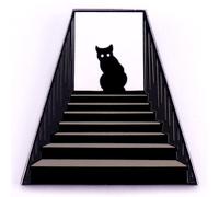 Le chat noir dans les escaliers Broches Étrange Chat fantôme Badges Vêtements Émail Épingle Halloween Bijoux Accessoire Cadeaux de fête