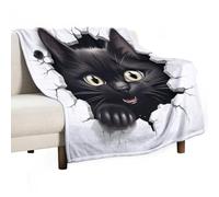 Le Chat Plaid Flanelle 3D Le Chaton Plaid Polaire Et Enfants Rester Chaud en Hiver pour Lit Canapé Couverture Molletonnée Décoration De Chambre Envoyer À La Famille 180x200cm