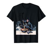 Le Chat Porte Un Casque de Jeu Eat Ramen Anime Japonais T-Shirt
