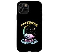 Le Chat rêveur sous Le Ciel étoilé dort sur la Lune Coque pour iPhone 11 Pro