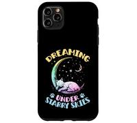 Le Chat rêveur sous Le Ciel étoilé dort sur la Lune Coque pour iPhone 11 Pro Max
