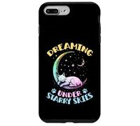 Le Chat rêveur sous Le Ciel étoilé dort sur la Lune Coque pour iPhone 7 Plus/8 Plus