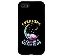 Le Chat rêveur sous Le Ciel étoilé dort sur la Lune Coque pour iPhone SE (2020) / 7/8
