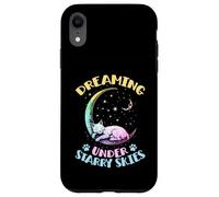Le Chat rêveur sous Le Ciel étoilé dort sur la Lune Coque pour iPhone XR