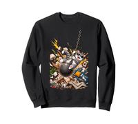 Le Chat se balançant sur Une Balle de démolition crée du désordre dans la pièce Sweatshirt