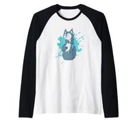 Le Chat se Sent Heureux dans Un Animal de Style Kawaii Manche Raglan