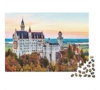 Le château sur la Colline Puzzle 1000 Pièces,Ensemble De Casse-tête en Puzzle Puzzle De Développement Cognitif pour Une Activité Intergénérationnelle,Passion Nature Et Faune 52x38cm/1000pcs