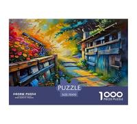 Le Chemin à côté des Fleurs Puzzle 1000 Pièces pour Adultes Et Enfants À Partir De 12 Ans Jeu De Patience Et De Réflexion Divertissement Créatif Cadeau Classiques - Activité Familiale Parfaite 70x50c
