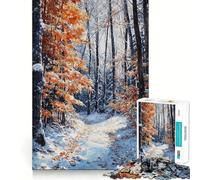Le Chemin de l'hiver Puzzle de 1000 pièces Jeu de réflexion et de précision Découpe de Haute précision Passe-Temps Fascinant pour Les Moments de détente (38x52cm)