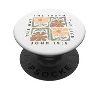 Le chemin, la vérité, la vie, Jean 14:6 | Retro Floral PopSockets PopGrip Adhésif