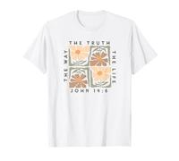 Le chemin, la vérité, la vie, Jean 14:6 | Retro Floral T-Shirt