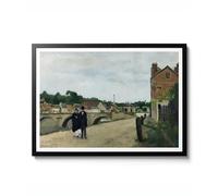 Le Chemin l'Ecluse et le Pont Pontoise par Camille Pissarro, Art mural paysage impressionniste, mat d'archivage, A1 (impression uniquement) - 84,1 x 59,4 cm