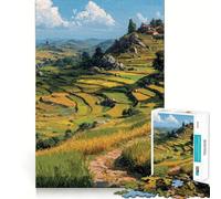Le Chemin vers Le Village au Sommet Puzzle de 1000 pièces pour Adolescents Jeu cognitif et de Loisirs Doux Assemblage de Motifs Pièce d'art 38x26cm