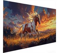 Le cheval Diamond Painting, Les plantes Diamond Painting Adulte Enfant, Activité Manuelle Adulte Débutant, Mosaique Loisir Creatif, Point De Croix Cristal, Murale Maison Décoration 55x110cm W-535