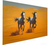 Le cheval Diamond Painting, orange Diamond Painting Adulte Enfant, Activité Manuelle Adulte Débutant, Mosaique Loisir Creatif, Point De Croix Cristal Diamond, Murale Maison Décoration 55x110cm W-515