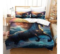 Le cheval Ensemble De Housses De Couette 3D 3 PCs Ensemble De Literie En Microfibre Douce Et Taies D'oreiller Avec Fermeture À Glissière Pour Enfants, Adolescents Et Enfants Single（140x200cm）