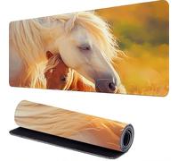Le Cheval Tapis de Souris Gamer 800 x 400 x 3mm Blanc Tapis Souris XXL Extended Mousepad Desk Mat avec Base en Caoutchouc Antidérapant, Mouse Pad pour Ordinateur, PC, Bureau, Maison r-394