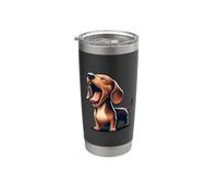 Le chien de chasse teckel rugit comme un chien lion Gobelet isotherme en acier inoxydable double paroi
