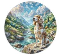 Le Chien Grec Puzzle Rond De 1000 Pièces pour Adultes HaustiFrère?ND Filles Décompression Progressive Réduction du Stress Cadeau Familiale 1000pcs (67.5x67.5cm)