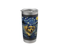Le chien nageur Golden Retriever Art Natation aime nager Gobelet isotherme en acier inoxydable double paroi