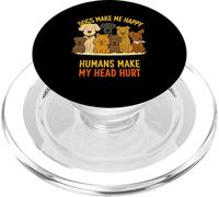 Le Chien Rend Heureux Les Humains me Font Mal à la tête Les Amoureux des Animaux PopSockets PopGrip pour MagSafe
