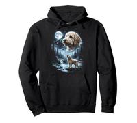 Le Chien rétro des années 90 de Goldendoodle Howling to The Moon Sweat à Capuche