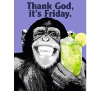Le chimpanzé - Friday Animal Poster Art Animal Mini Poster Poster Print
