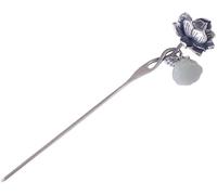 Le chinois, le chinois, Baguettes à cheveux en argent S925 for chignons, baguettes à cheveux Hetian Jade Lotus, épingles à cheveux élégantes, baguettes classiques chinoises for femmes, accessoires de