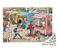 Le Choc du marché Alimentaire de Copenhague Puzzle en Bois Imperméable Puzzles De 1000 Pièces pour Adultes Défi Et Casse-tête Jeux De Stimulants