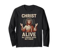 Le Christ Vivant n'est Plus Mort mais Jésus ressuscité (Art de la résurrection) Manche Longue
