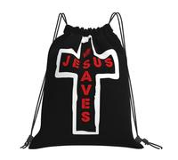 Le Christianisme, Jésus Sauve Unisexe Gym Sack Étanche Sac À Cordon Réglable Sacs De Gym Pour Voyage Natation Gymnastique